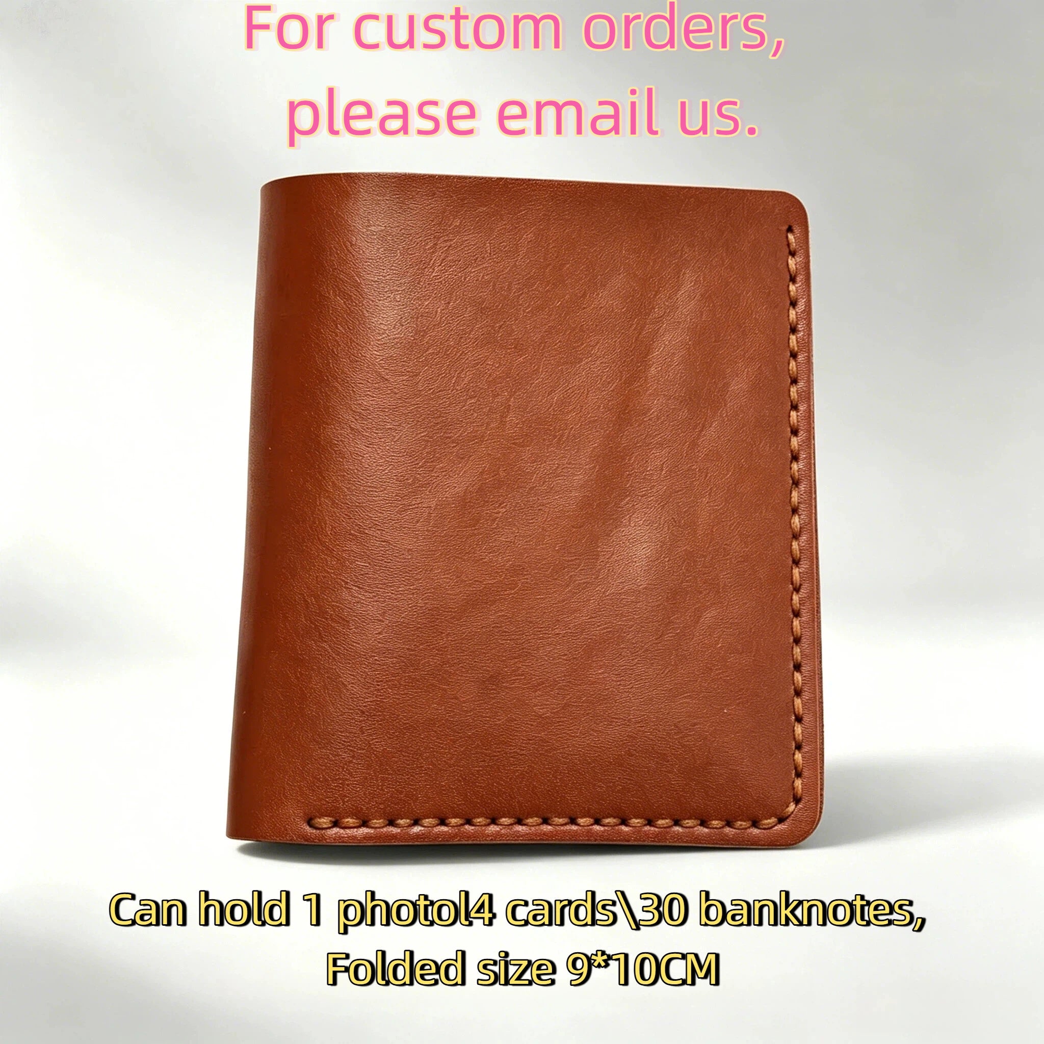 Personalized Pet Photo Embroidery Genuine Leather Wallet | Handmade Memory Gift for Pet Owners