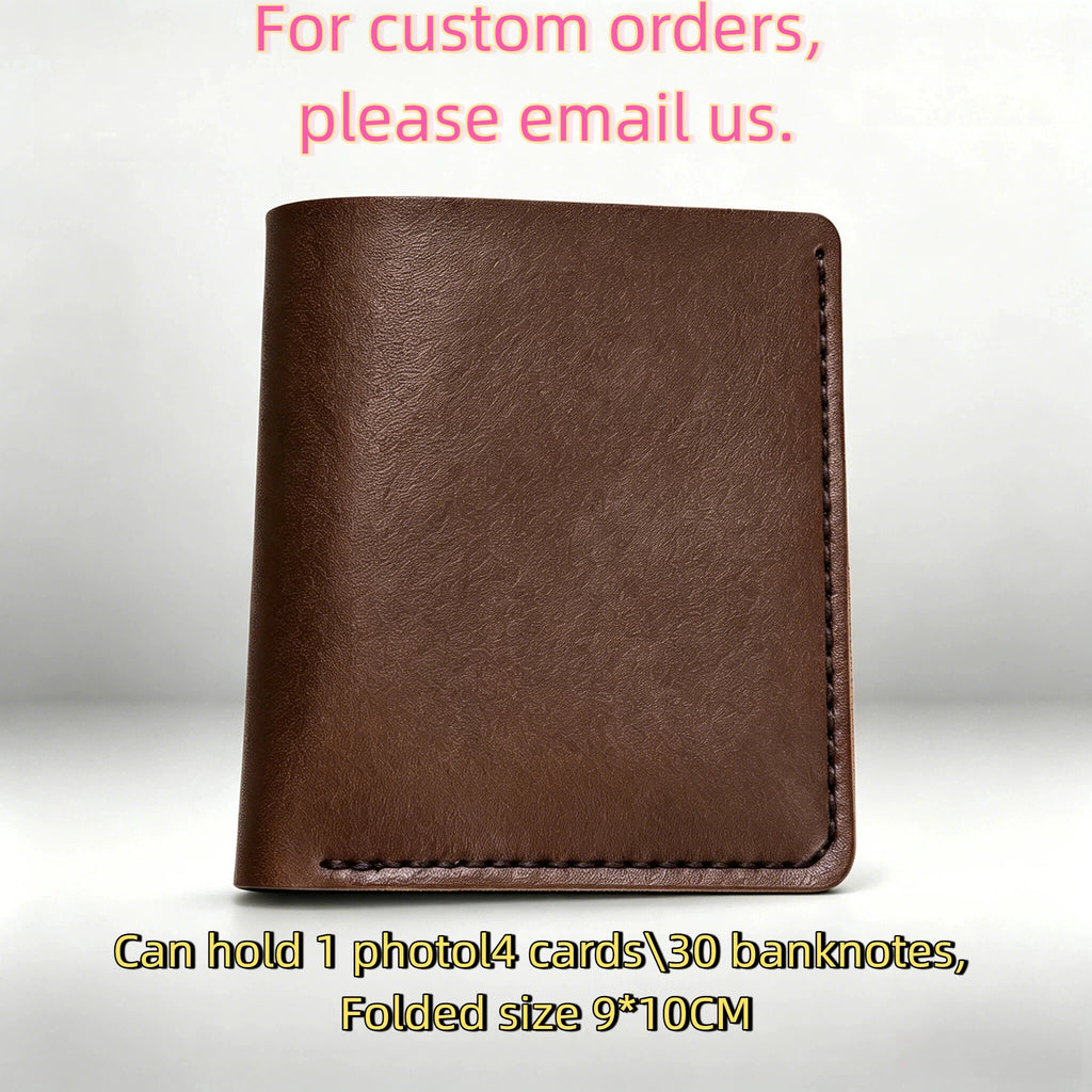Personalized Pet Photo Embroidery Genuine Leather Wallet | Handmade Memory Gift for Pet Owners
