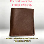 Personalized Pet Photo Embroidery Genuine Leather Wallet | Handmade Memory Gift for Pet Owners
