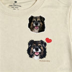 Classic Tee: Custom Pet Photo Embroidery Short Sleeve, Hand-Stitched Cat & Dog Portrait, 100% Cotton, Versatile Gift for Pet Lovers