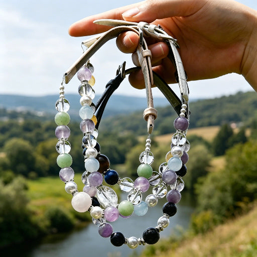 Colorful Natural Crystal Pet Collars | 4 Gemstone Shades For Cats & Small Dogs