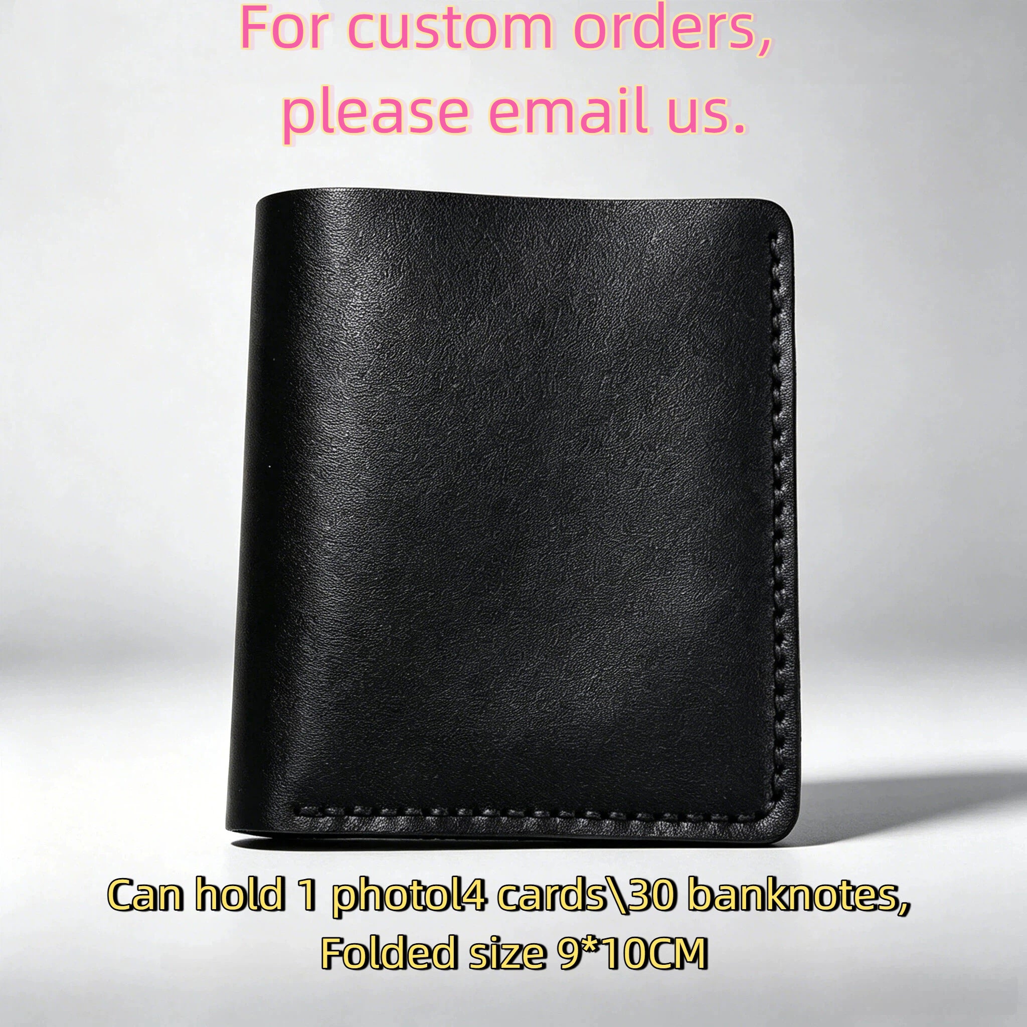 Personalized Pet Photo Embroidery Genuine Leather Wallet | Handmade Memory Gift for Pet Owners