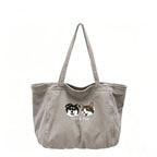 Casual shopping bag：Custom Pet Photo Embroidery, Versatile Multi-Color Women's Handbag, Large Capacity Everyday Shopping Shoulder Bag