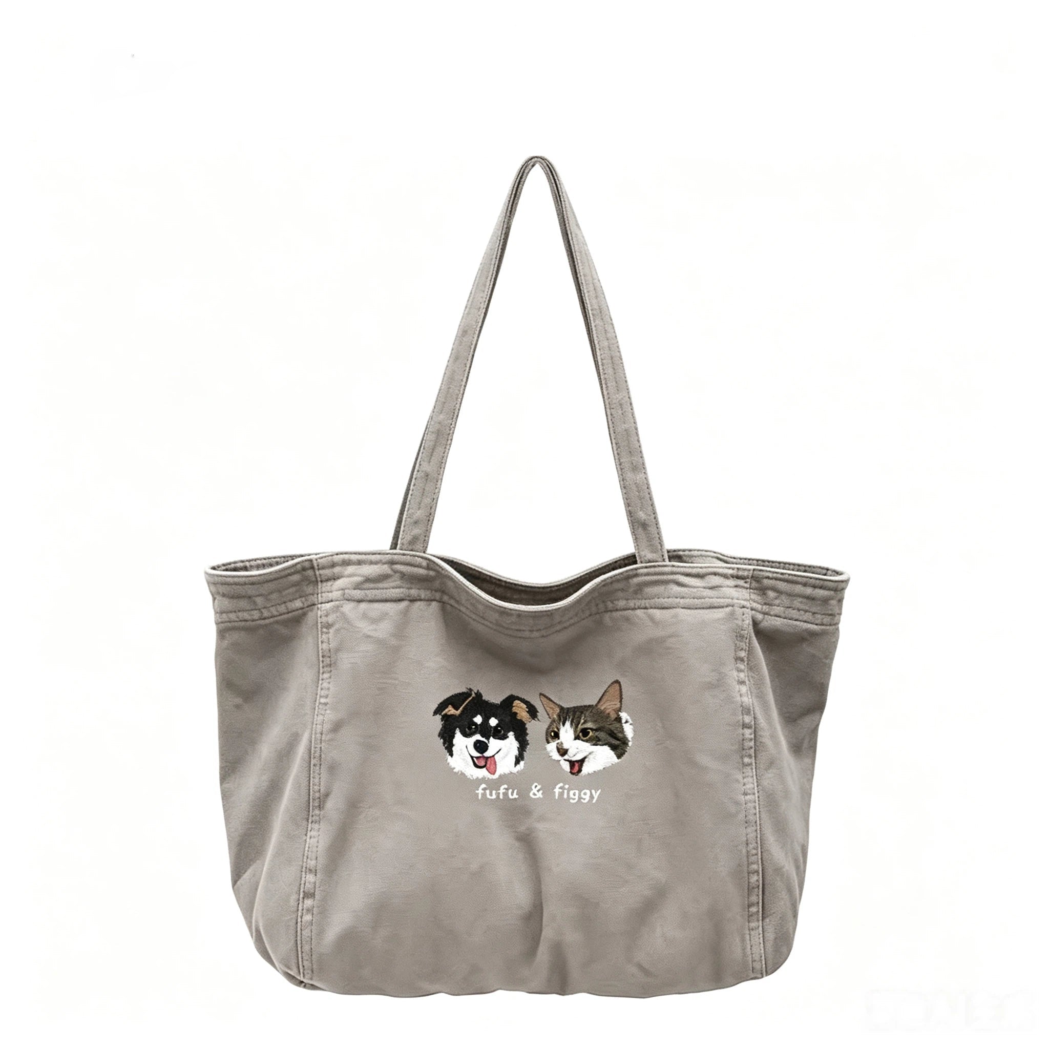 Casual shopping bag：Custom Pet Photo Embroidery, Versatile Multi-Color Women's Handbag, Large Capacity Everyday Shopping Shoulder Bag