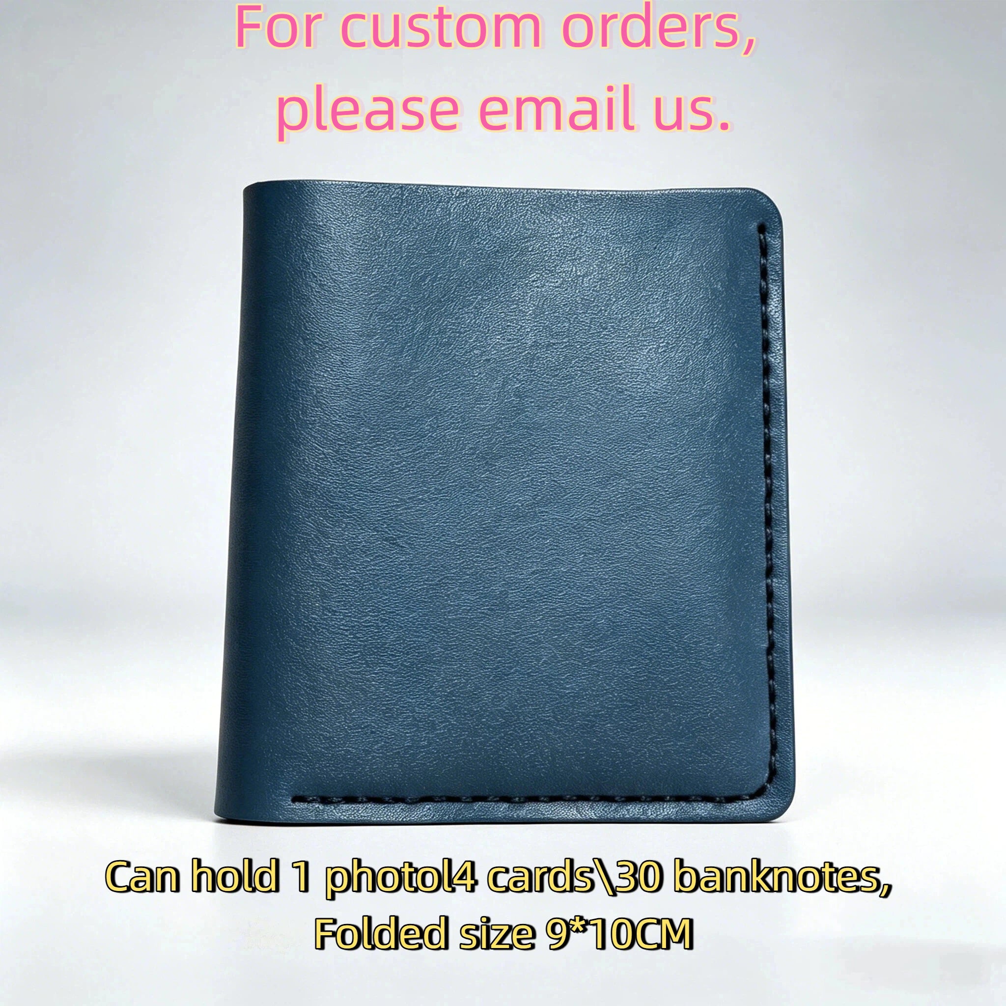 Personalized Pet Photo Embroidery Genuine Leather Wallet | Handmade Memory Gift for Pet Owners