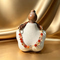 Red Orange Crystal Pet Collar with Matching Bracelet Natural Healing Crystal Dog Cat Owner Jewelry