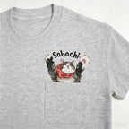 Oversized Pocket T-Shirt: Pure Cotton Short Sleeve with Custom Pet Portrait Embroidery. Unisex Summer Top with Chest Embroidery from Your Pet Photo – The Perfect Shirt for Dog Lovers!