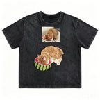 Classic Tee: Custom Pet Photo Embroidery Short Sleeve, Hand-Stitched Cat & Dog Portrait, 100% Cotton, Versatile Gift for Pet Lovers