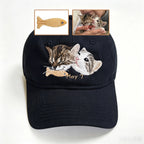Classic Baseball Cap: Custom Pet Portrait Embroidery, Personalized Dad Hat with Cat & Dog Photos, Adjustable Vintage Casual Cap for Pet Lovers