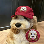 Classic Baseball Cap: Custom Pet Portrait Embroidery, Personalized Dad Hat with Cat & Dog Photos, Adjustable Vintage Casual Cap for Pet Lovers