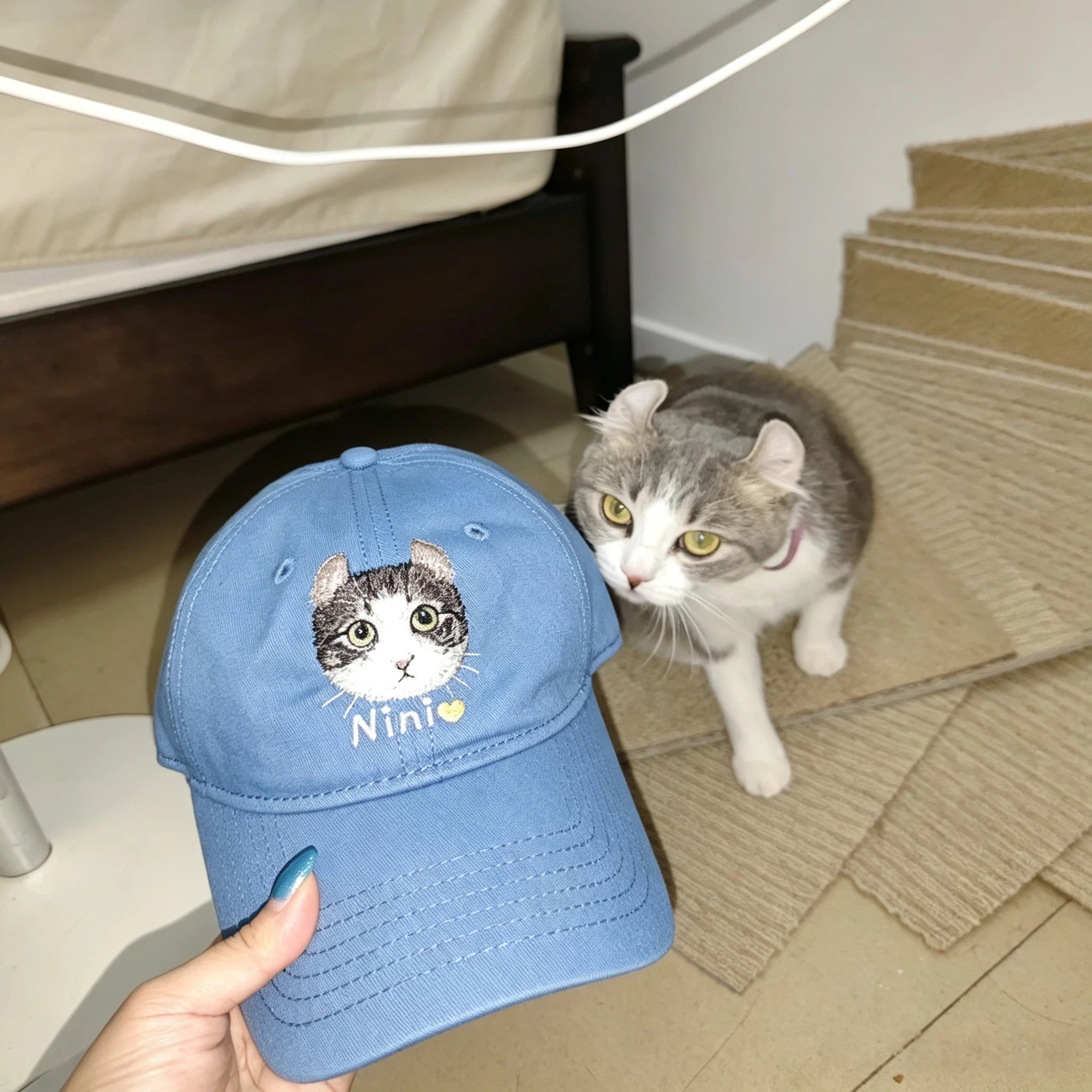 Classic Baseball Cap: Custom Pet Portrait Embroidery, Personalized Dad Hat with Cat & Dog Photos, Adjustable Vintage Casual Cap for Pet Lovers