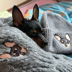 Classic Knit Beanie: Hand-Sewn Cat & Dog Portrait, Soft Stretchy Winter Pull-On Hat, Pet Memorial Accessory, Wear Your Furry Friend All Winter Long!