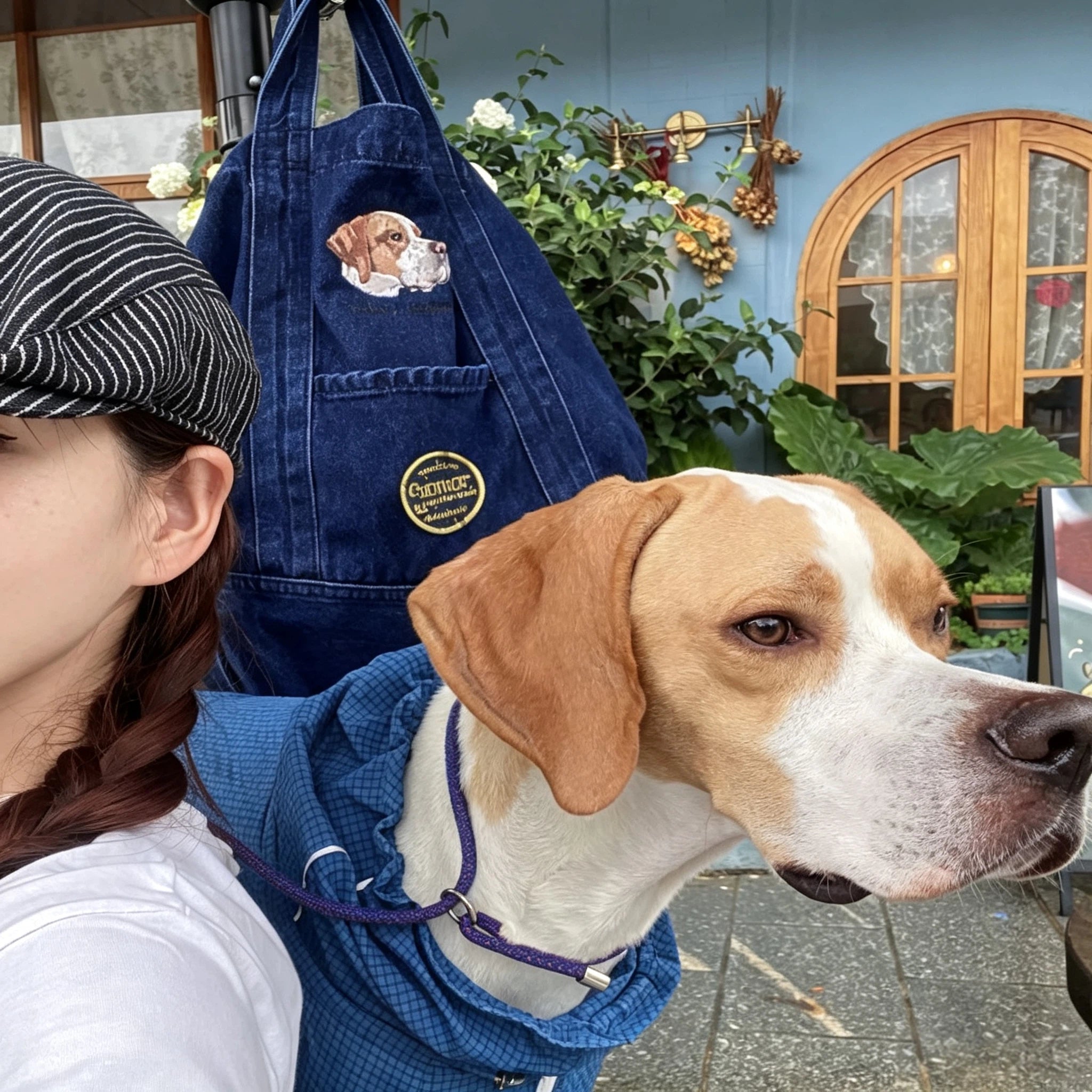 Denim Crossbody Bag: Upload your pet's photo for a custom embroidered bag! A soft, washed denim crossbody perfect for casual shopping.