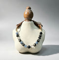 Natural Black Obsidian Crystal Pet Collar – Calming & Protective Healing Stones, Genuine Leather, Matching Owner Bracelet