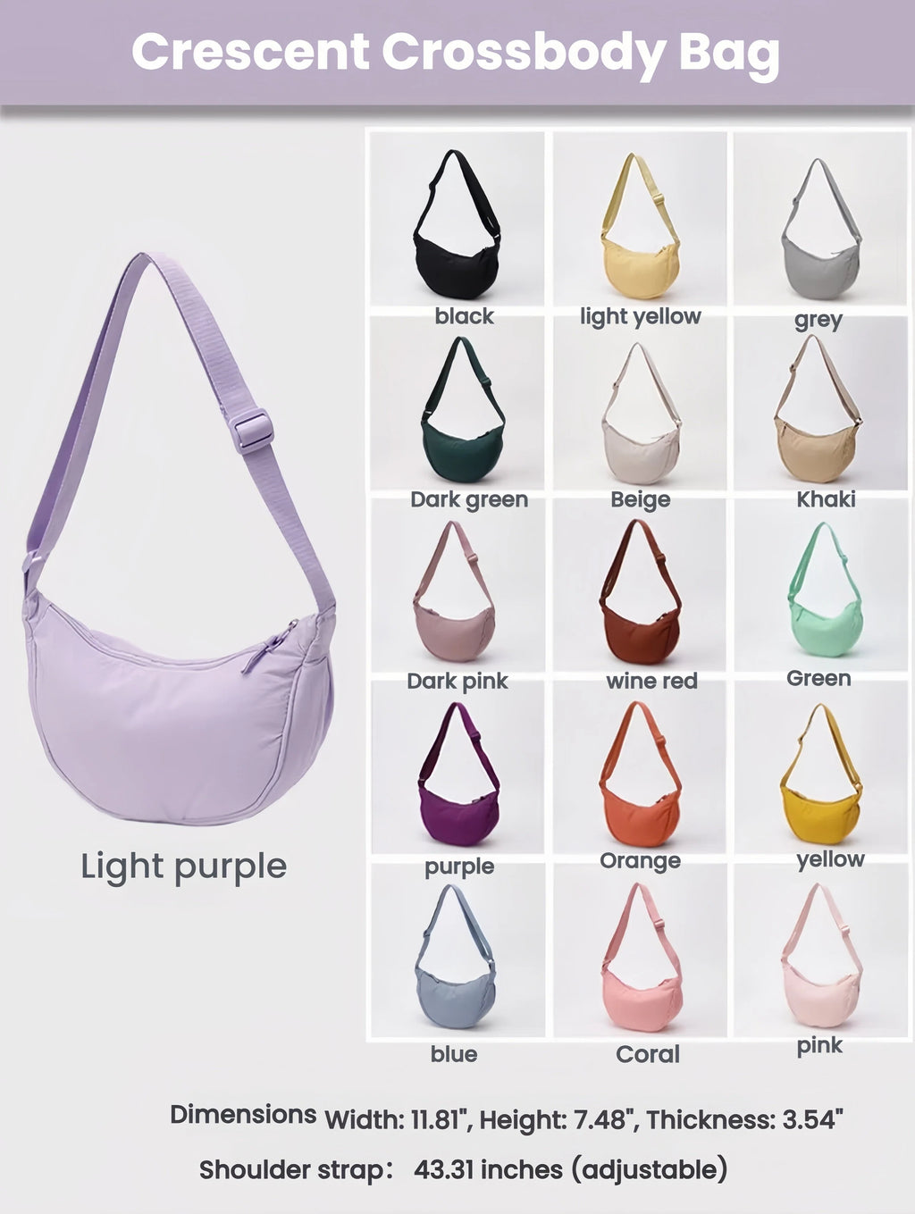 Custom Pet Embroidery Crescent Crossbody Bag, Handmade Portrait Soft Saddle Bag, Name Engraved Casual Shoulder Bag, Exclusive for Pet Lovers