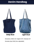 Custom Pet Portrait Denim Tote: Washed denim shoulder bag embroidered from your photo, perfect as an everyday pet memorial handbag.