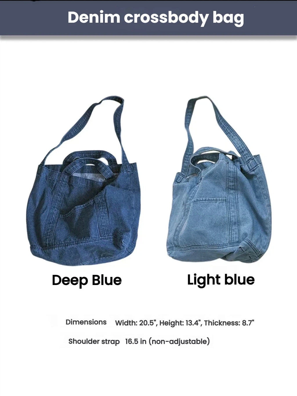 Denim Crossbody Bag: Upload your pet's photo for a custom embroidered bag! A soft, washed denim crossbody perfect for casual shopping.