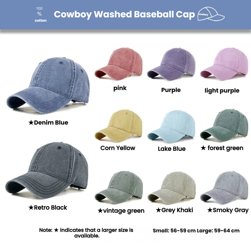 Washed Denim Baseball Cap: Minimalist Pet Embroidery Dad Hat, Hand-Stitched Pet Portrait, Take Your Furry Friend Everywhere!