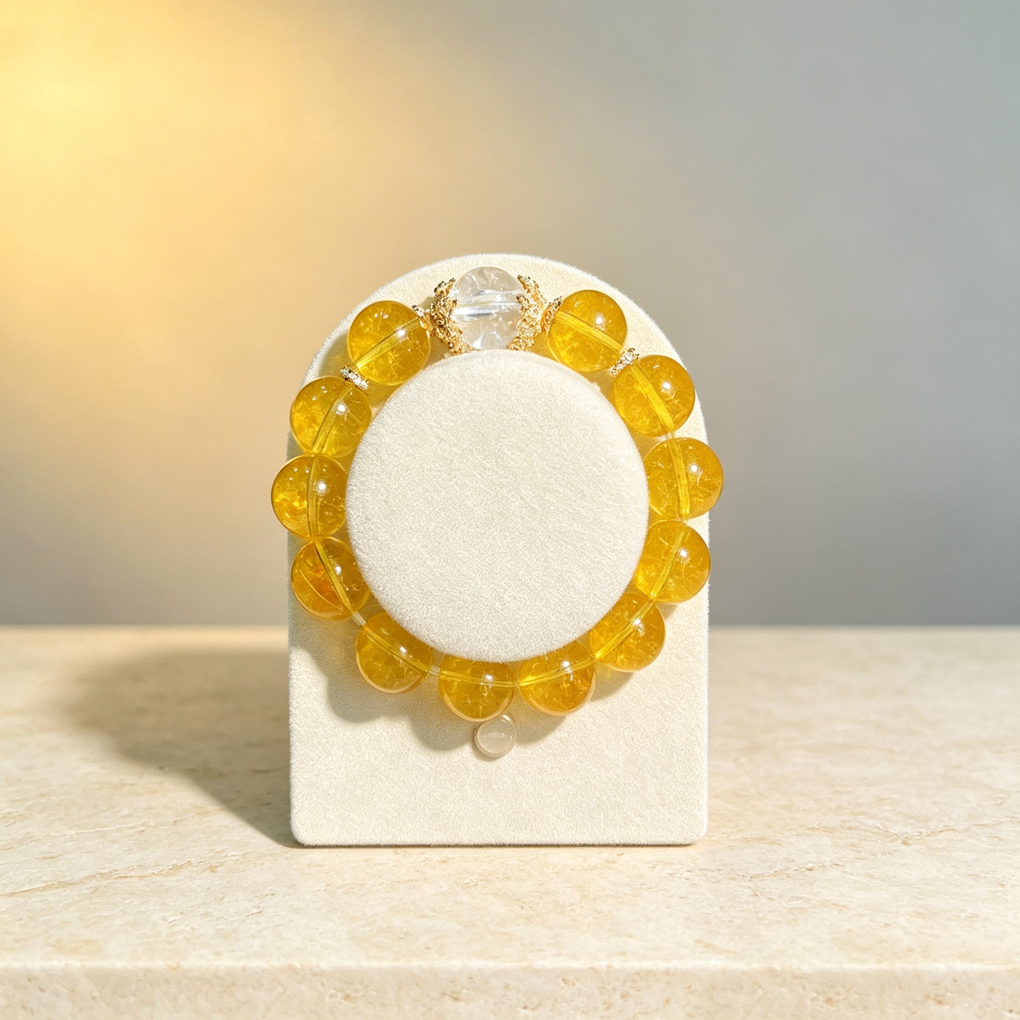 Citrine Wealth & Healing Pet Collar with Matching Owner Bracelet, Calming White Crystal Necklace, Positive Energy & Good Luck Beaded Necklace for Cats, Dogs & Small Pets