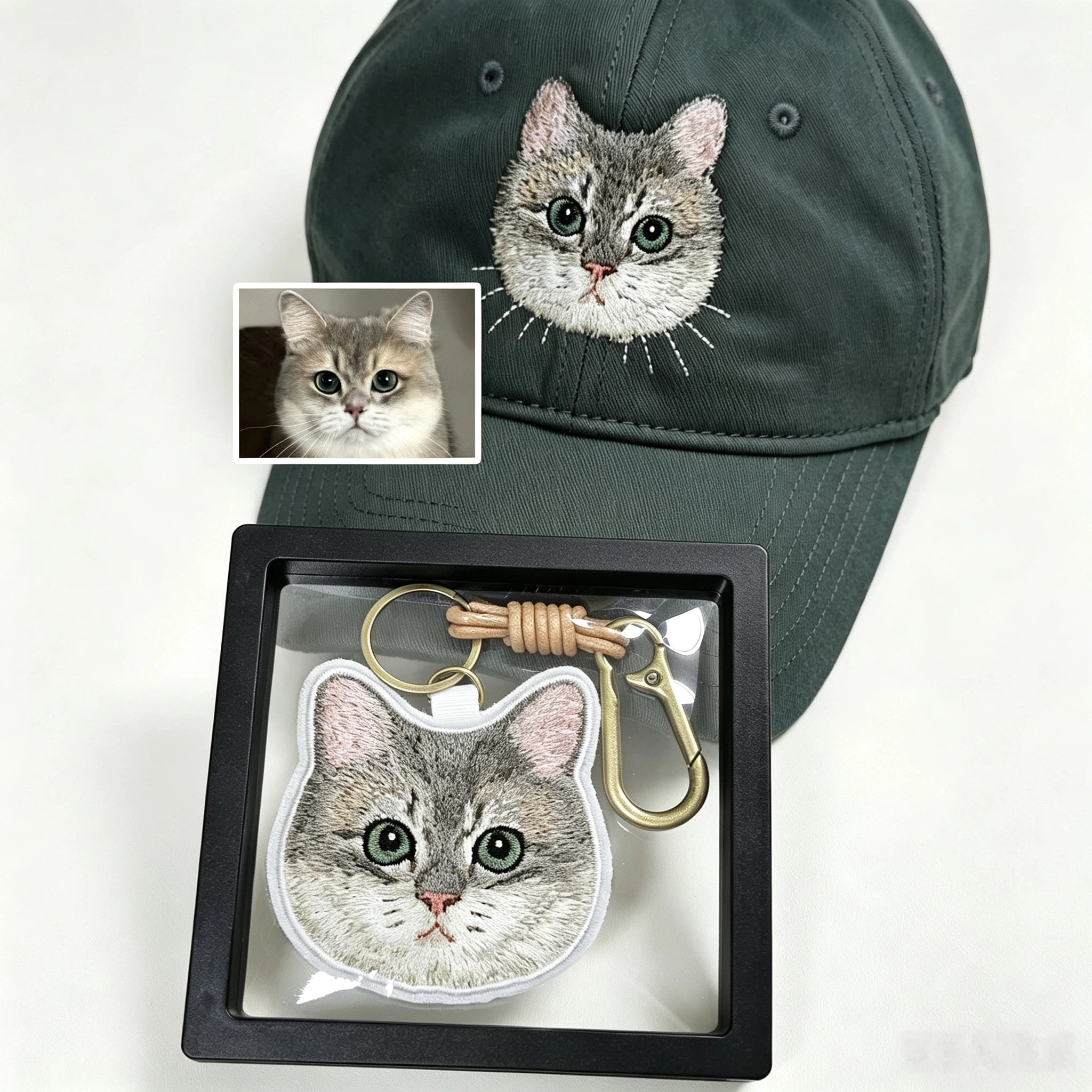 Classic Baseball Cap: Custom Pet Portrait Embroidery, Personalized Dad Hat with Cat & Dog Photos, Adjustable Vintage Casual Cap for Pet Lovers