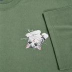 Drop shoulder T-shirt：Heartfelt Pure Cotton Short-Sleeve T-Shirt with Custom Pet Embroidery. Featuring exquisite, hand-stitched pet portraits, this is the perfect birthday or holiday gift for any pet lover.