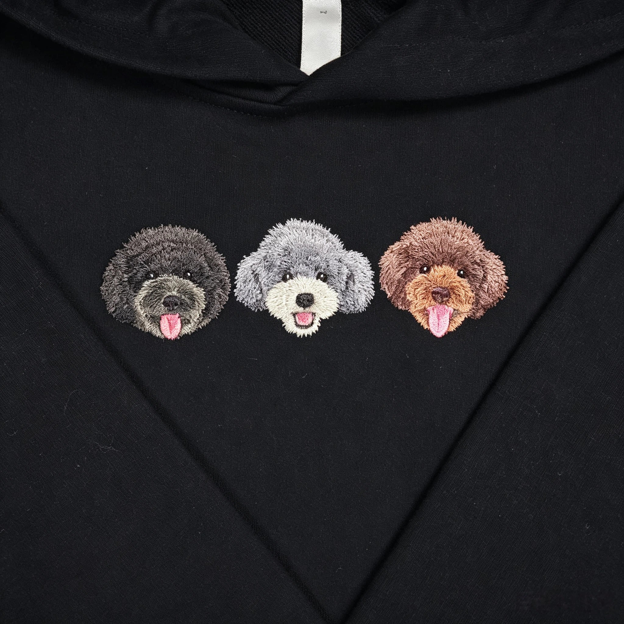 Classic Hoodie: A soft, warm cotton hoodie featuring a hand-stitched, custom pet embroidery made with love. It's the perfect gift for pet parents' birthdays or Christmas.
