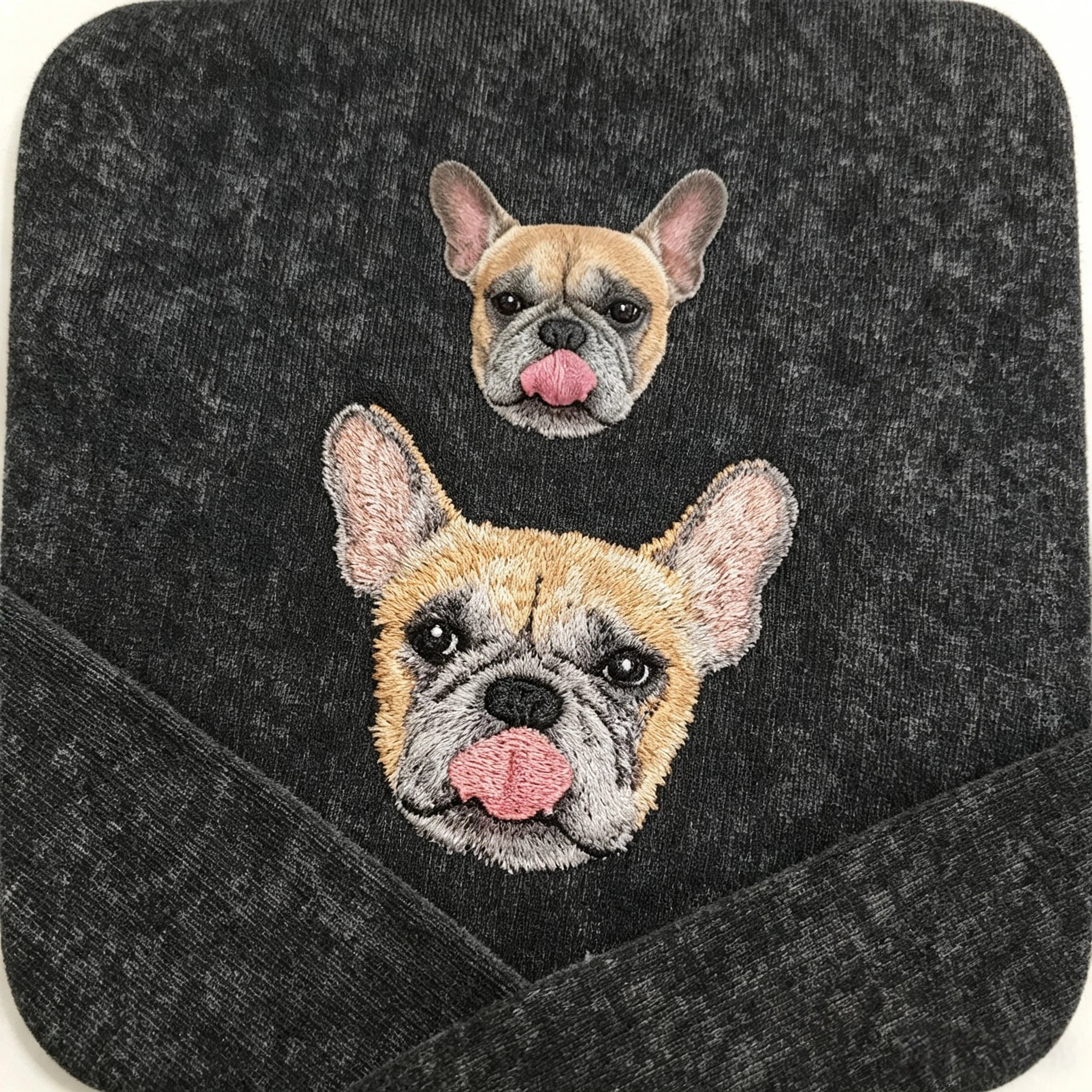 Washed Cotton Crewneck Sweatshirt: Personalized Pet Embroidery, Hand-Stitched Pet Portrait with Custom Name, Unisex Top