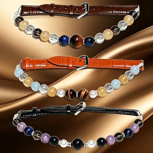 Colorful Natural Crystal Pet Collars | 4 Gemstone Shades For Cats & Small Dogs