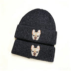 Classic Knit Beanie: Hand-Sewn Cat & Dog Portrait, Soft Stretchy Winter Pull-On Hat, Pet Memorial Accessory, Wear Your Furry Friend All Winter Long!