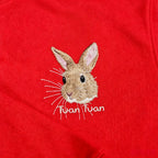 Fleece-Lined Crewneck Sweatshirt: Custom Pet Portrait & Personalized Text / Year, Pet Memorial Casual Pullover
