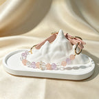 Pink Rose Quartz Amethyst Crystal Pet Collar & Owner Matching Bracelet Calming Healing Crystal Jewelry Set