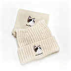 Cat Ear Knit Beanie: Create Your Custom Embroidered Hat, Fine Stitching Captures Your Furry Friend's Unique Eyes, Fur Texture & Facial Features.
