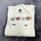 Classic Hoodie: A soft, warm cotton hoodie featuring a hand-stitched, custom pet embroidery made with love. It's the perfect gift for pet parents' birthdays or Christmas.