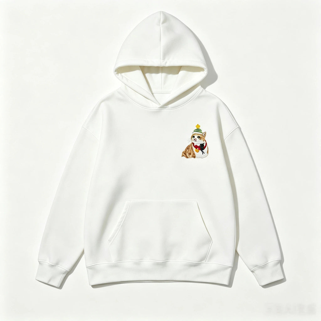 Classic Hoodie: A soft, warm cotton hoodie featuring a hand-stitched, custom pet embroidery made with love. It's the perfect gift for pet parents' birthdays or Christmas.