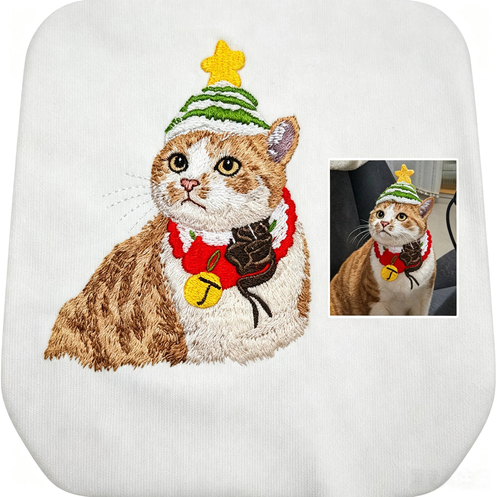 Fleece-Lined Crewneck Sweatshirt: Custom Pet Portrait & Personalized Text / Year, Pet Memorial Casual Pullover