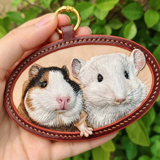 Custom Dual-Pet Engraving | Highly detailed portraits capturing fur & facial features | Premium full-grain leather, durable & built to last