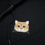 Zip-Up Hoodie: Hand-stitched pet portraits. Fully customized from your pet's real photos. The delicate stitching perfectly captures your furry friend's unique gaze, fur texture, and facial features—wear your cherished memories.