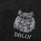 Washed Cotton Crewneck Sweatshirt: Personalized Pet Embroidery, Hand-Stitched Pet Portrait with Custom Name, Unisex Top