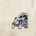 Classic Crewneck Sweatshirt: Custom Pet Portrait Embroidery, Personalized Cat/Dog Photo & Name, Casual Top for Pet Parents