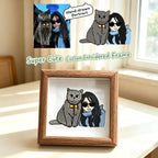 Personalized Hand Stitched Pet Embroidery Frame Custom Any Pet Portrait Walnut Wood Framed Sentimental Gift for All Pet Owners