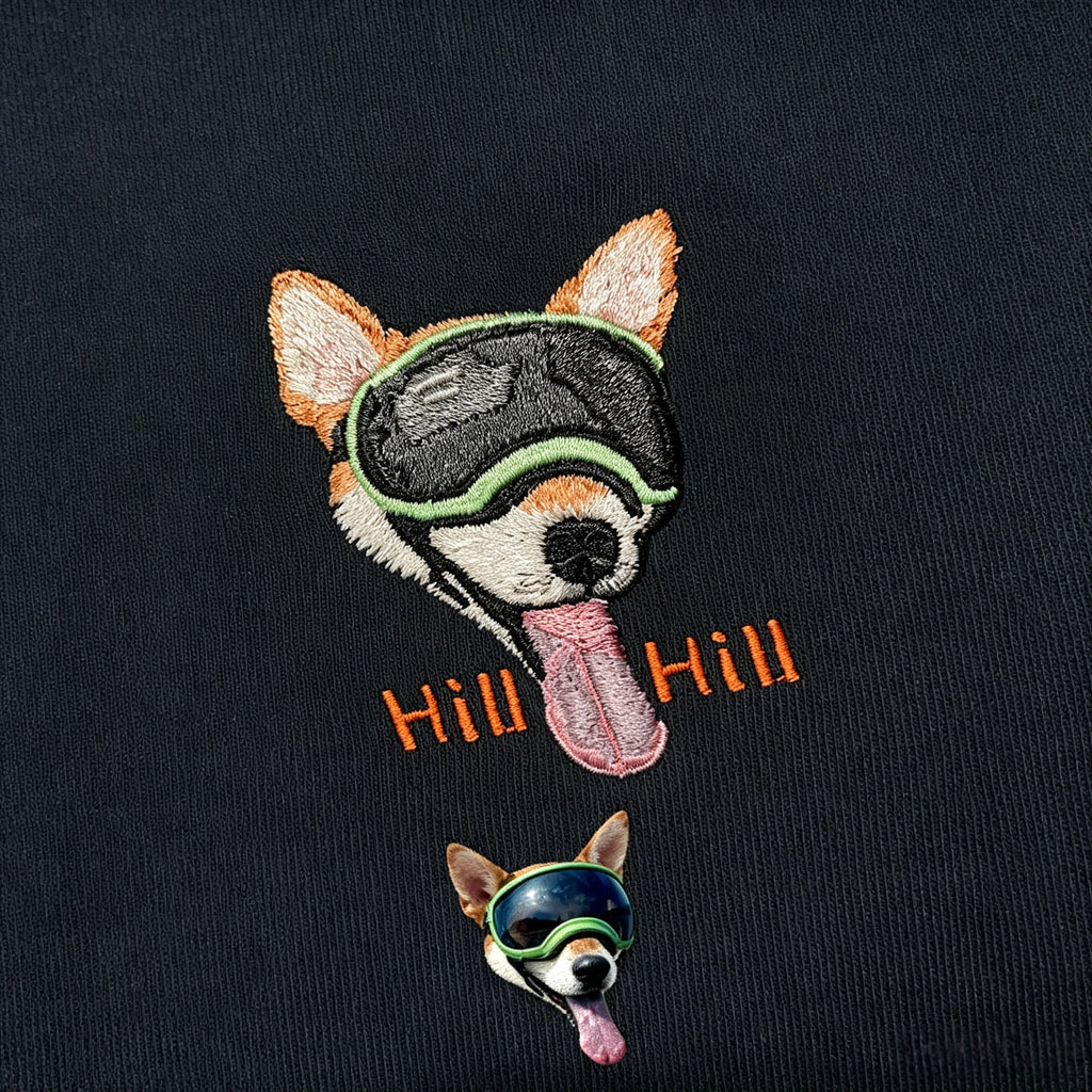 Classic Crewneck Sweatshirt: Custom Pet Portrait Embroidery, Personalized Cat/Dog Photo & Name, Casual Top for Pet Parents
