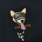 Classic Crewneck Sweatshirt: Custom Pet Portrait Embroidery, Personalized Cat/Dog Photo & Name, Casual Top for Pet Parents