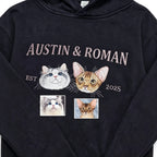Custom Embroidered Cotton Fleece Hoodie: Hand-Stitched Pet Portrait Sweatshirt, Unique Personalized Gift for Dog & Cat Lovers