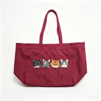 Casual shopping bag：Custom Pet Photo Embroidery, Versatile Multi-Color Women's Handbag, Large Capacity Everyday Shopping Shoulder Bag
