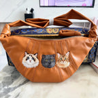 Custom Pet Portrait Embroidered Croissant Bag, One-of-a-Kind Genuine Leather Shoulder Bag with Your Pet’s Portrait, A Heartfelt Exclusive Gift for Pet Lovers & Fur Parents