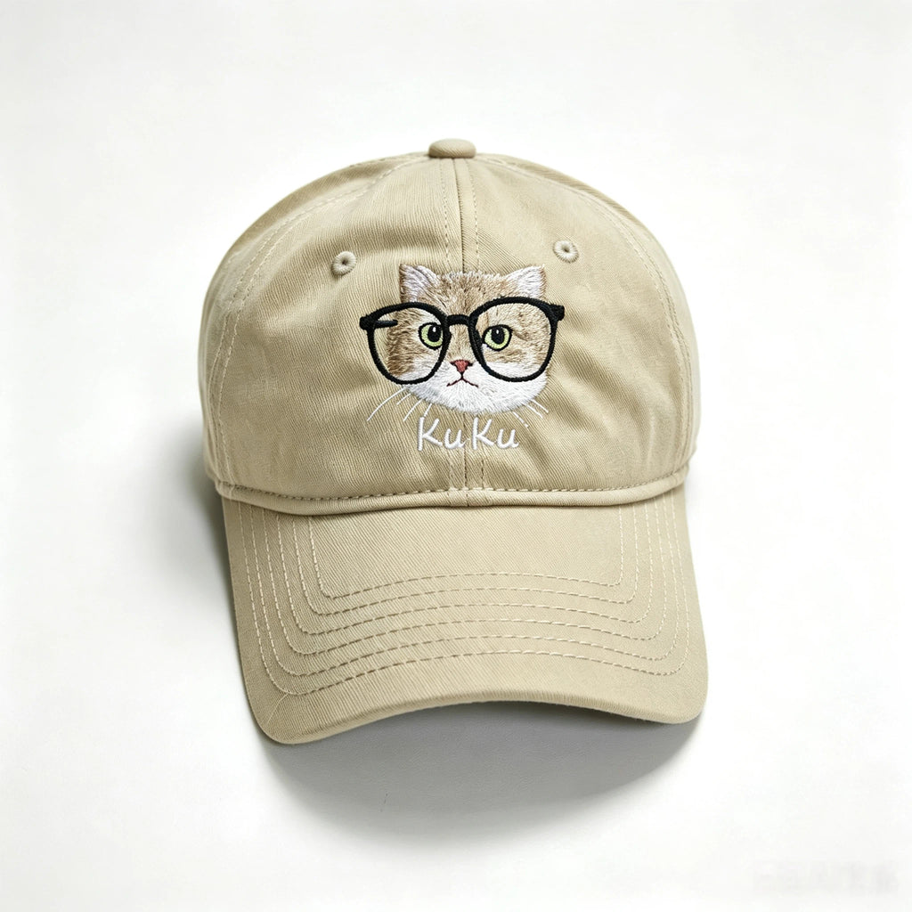 Classic Baseball Cap: Custom Pet Portrait Embroidery, Personalized Dad Hat with Cat & Dog Photos, Adjustable Vintage Casual Cap for Pet Lovers
