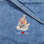 Custom Pet Casual Short-Sleeve Shirt: Hand-Embroidered Denim Shirt from Pet Photo, Pet Memorial Casual Denim Top