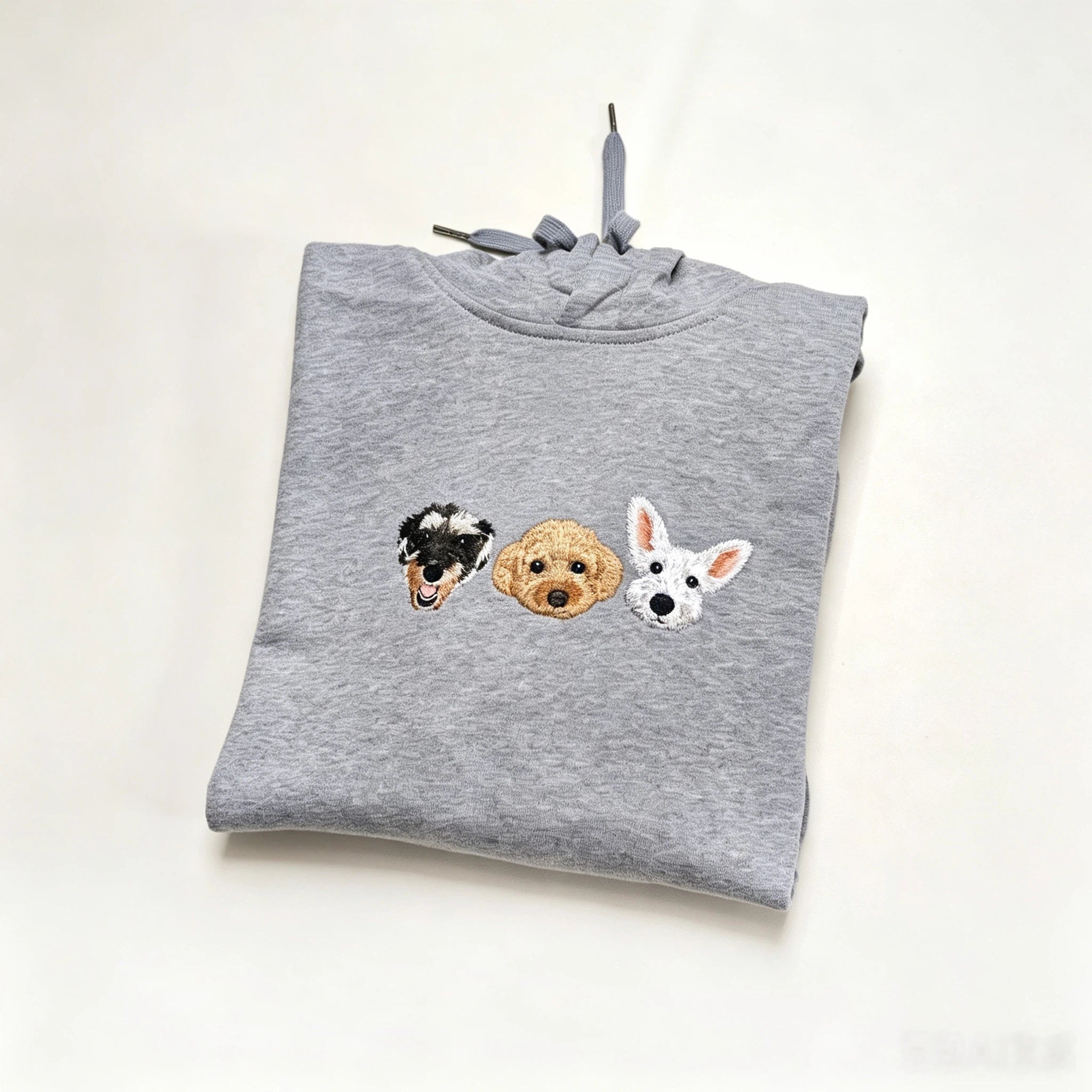 Classic Hoodie: A soft, warm cotton hoodie featuring a hand-stitched, custom pet embroidery made with love. It's the perfect gift for pet parents' birthdays or Christmas.