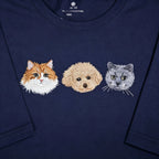 Drop shoulder T-shirt：Heartfelt Pure Cotton Short-Sleeve T-Shirt with Custom Pet Embroidery. Featuring exquisite, hand-stitched pet portraits, this is the perfect birthday or holiday gift for any pet lover.