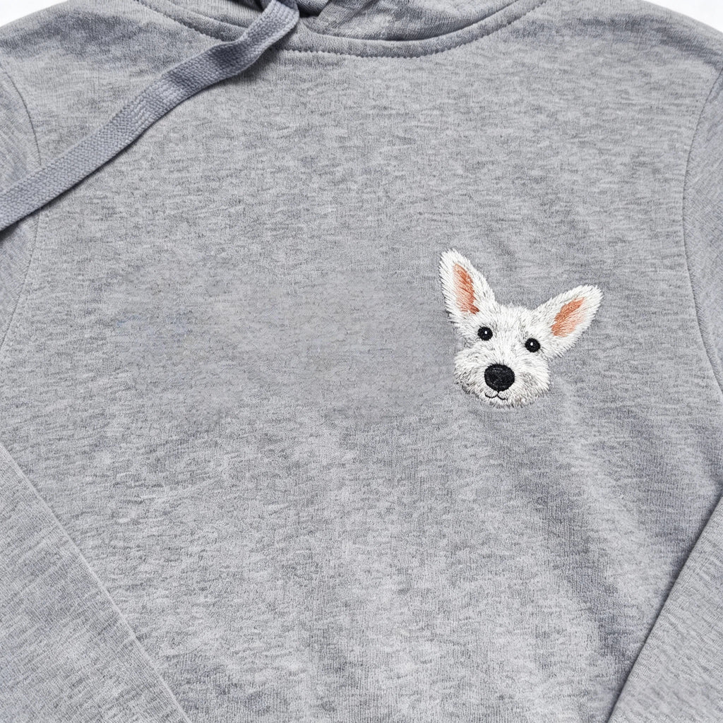 Classic Hoodie: A soft, warm cotton hoodie featuring a hand-stitched, custom pet embroidery made with love. It's the perfect gift for pet parents' birthdays or Christmas.